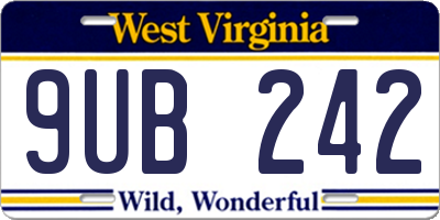 WV license plate 9UB242