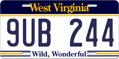 WV license plate 9UB244