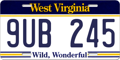 WV license plate 9UB245