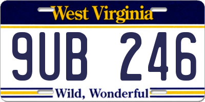 WV license plate 9UB246