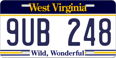 WV license plate 9UB248