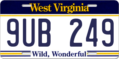 WV license plate 9UB249