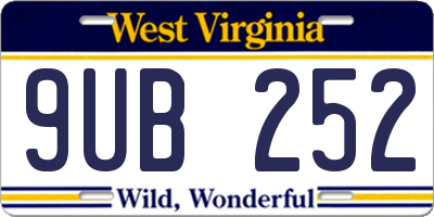 WV license plate 9UB252