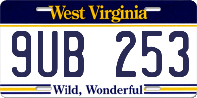 WV license plate 9UB253
