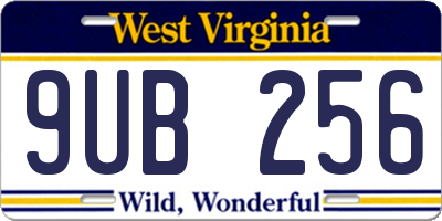 WV license plate 9UB256