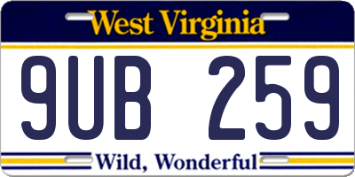 WV license plate 9UB259