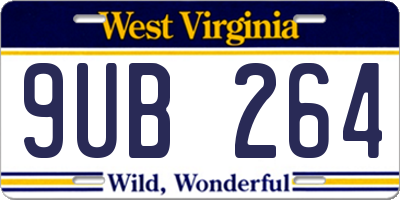 WV license plate 9UB264