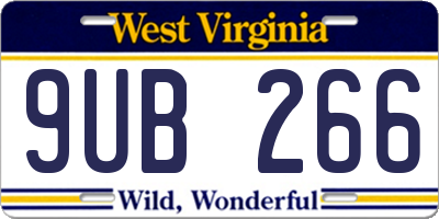 WV license plate 9UB266