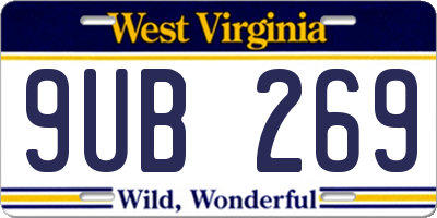 WV license plate 9UB269