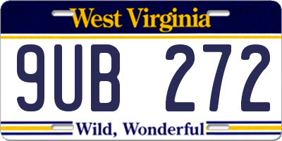 WV license plate 9UB272