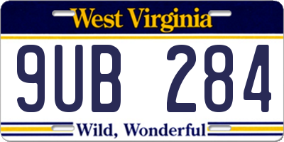 WV license plate 9UB284