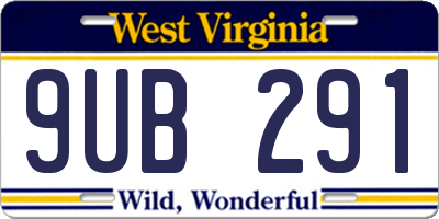 WV license plate 9UB291