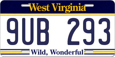 WV license plate 9UB293