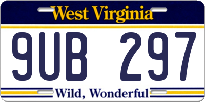 WV license plate 9UB297