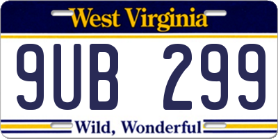 WV license plate 9UB299
