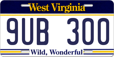 WV license plate 9UB300
