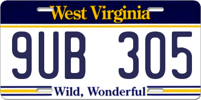 WV license plate 9UB305