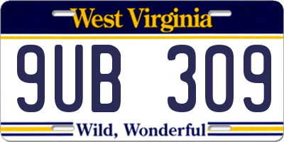 WV license plate 9UB309
