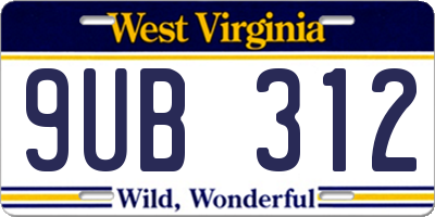 WV license plate 9UB312