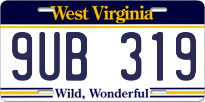 WV license plate 9UB319