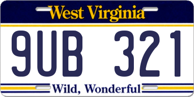 WV license plate 9UB321