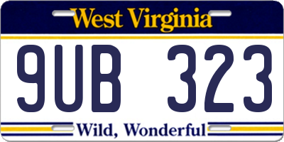WV license plate 9UB323