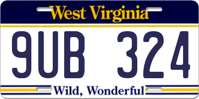 WV license plate 9UB324