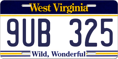 WV license plate 9UB325