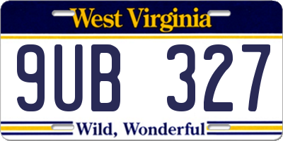 WV license plate 9UB327