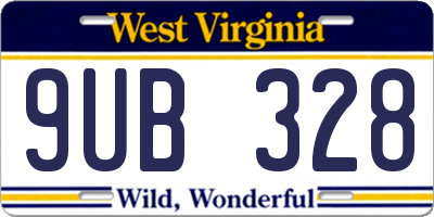 WV license plate 9UB328