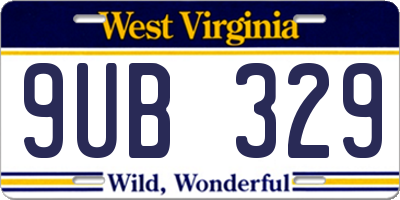 WV license plate 9UB329