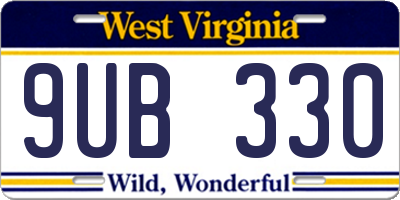 WV license plate 9UB330
