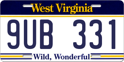 WV license plate 9UB331