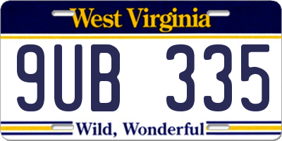 WV license plate 9UB335