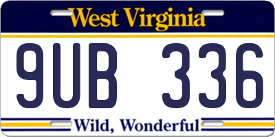 WV license plate 9UB336