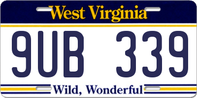 WV license plate 9UB339
