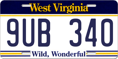 WV license plate 9UB340