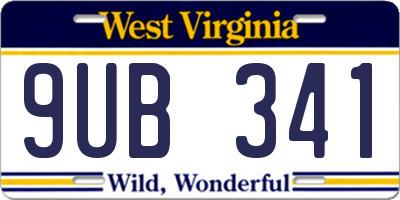 WV license plate 9UB341