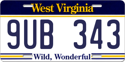 WV license plate 9UB343