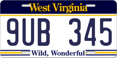 WV license plate 9UB345