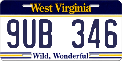 WV license plate 9UB346