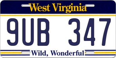 WV license plate 9UB347
