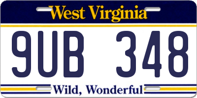WV license plate 9UB348