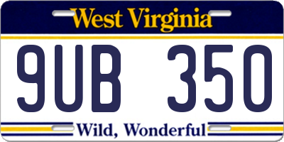 WV license plate 9UB350