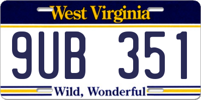WV license plate 9UB351
