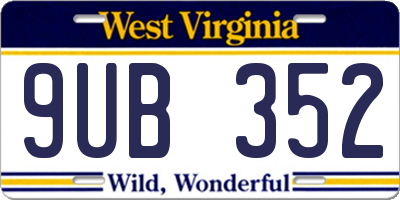WV license plate 9UB352