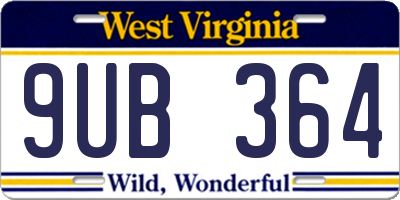 WV license plate 9UB364