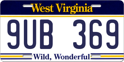 WV license plate 9UB369