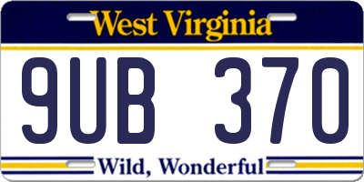 WV license plate 9UB370
