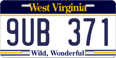 WV license plate 9UB371